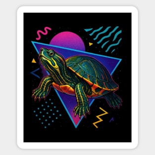 Retro Neon Peninsula Cooter Turtle Sticker